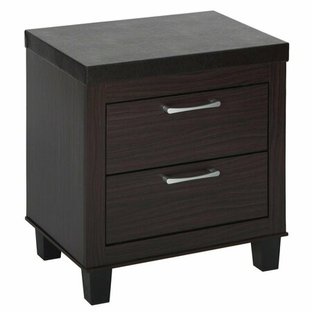 BETTER HOME PRODUCTS Elegant Mid Century Modern 2 Drawer Nightstand, Tobacco ELEGANT-NTR-TOB